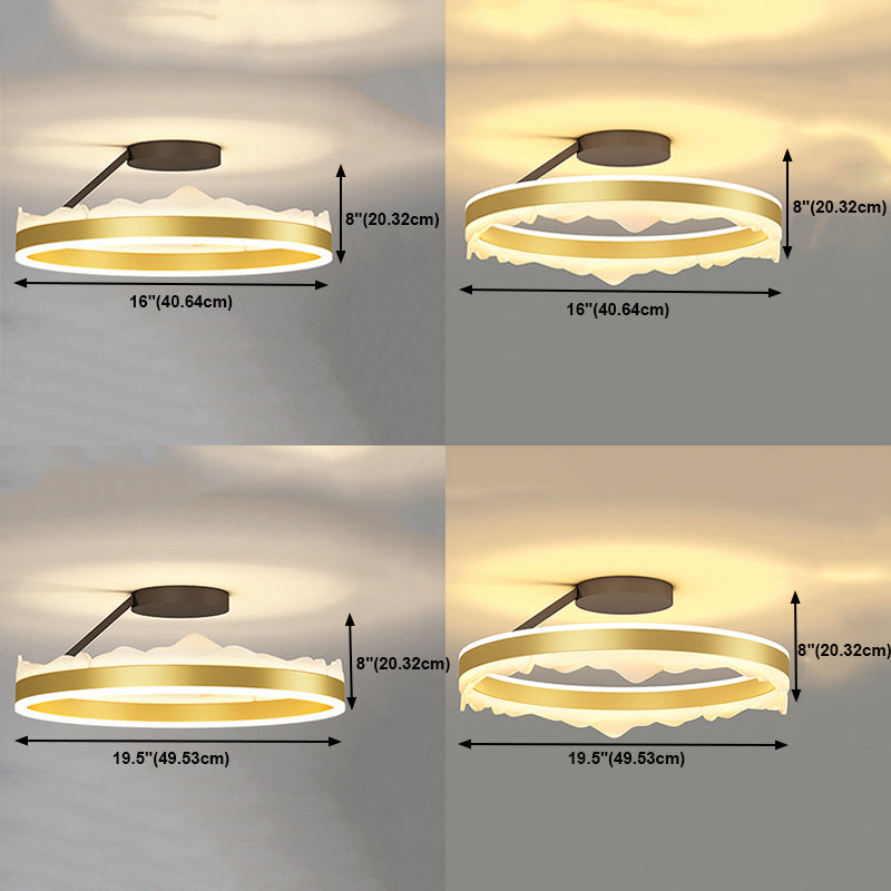 Contemporary Circle Flush Light Fixture Metal 1 Light Flushmount Lighting