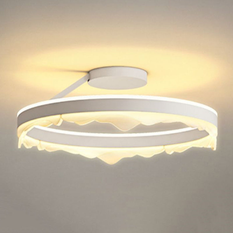 Contemporary Circle Flush Light Fixture Metal 1 Light Flushmount Lighting