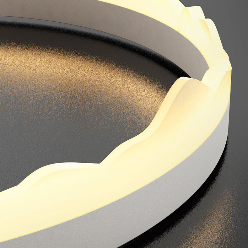 Contemporary Circle Flush Light Fixture Metal 1 Light Flushmount Lighting