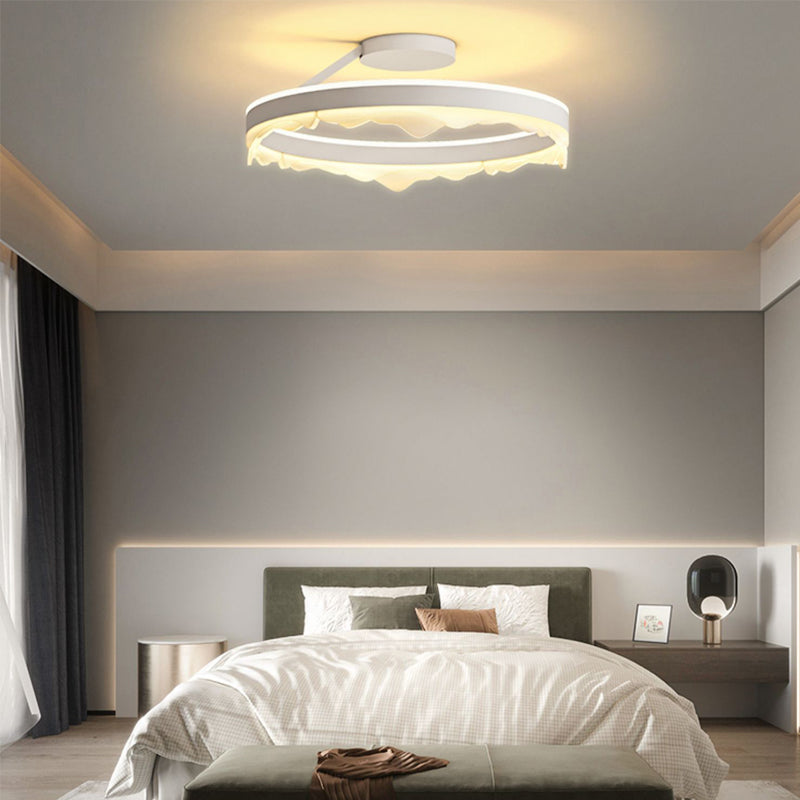 Contemporary Circle Flush Light Fixture Metal 1 Light Flushmount Lighting