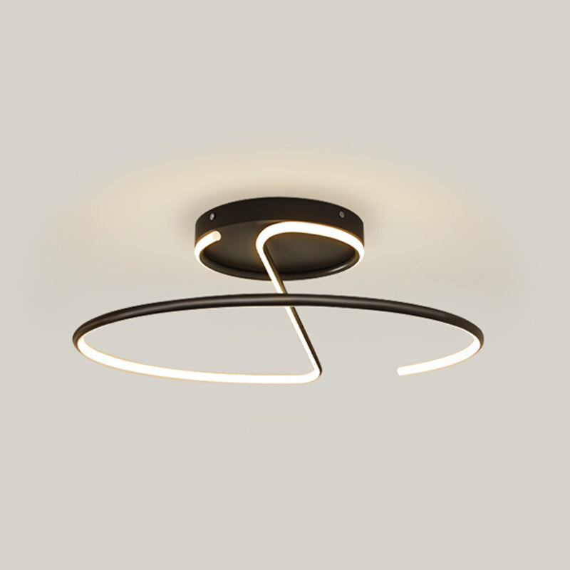 Nordic Metal Ceiling Light Linear 1 Light Flush Mount Ceiling Light for Bedroom