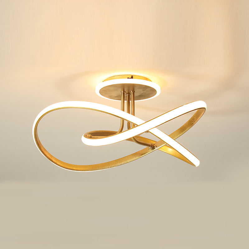 Nordic Metal Ceiling Light Linear LED Flush Mount Light for Living Room