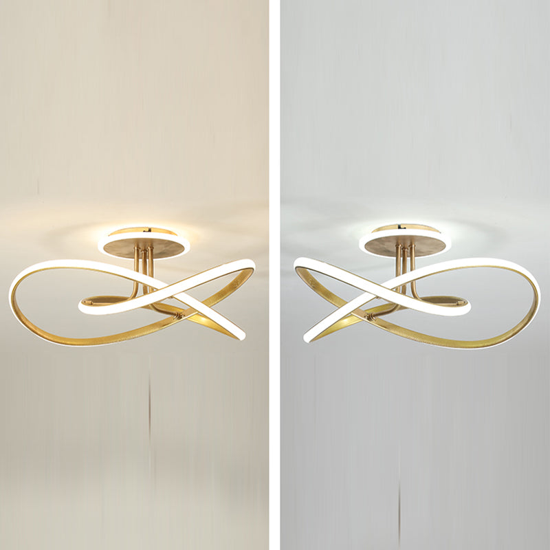 Nordic Metal Ceiling Light Linear LED Flush Mount Light for Living Room