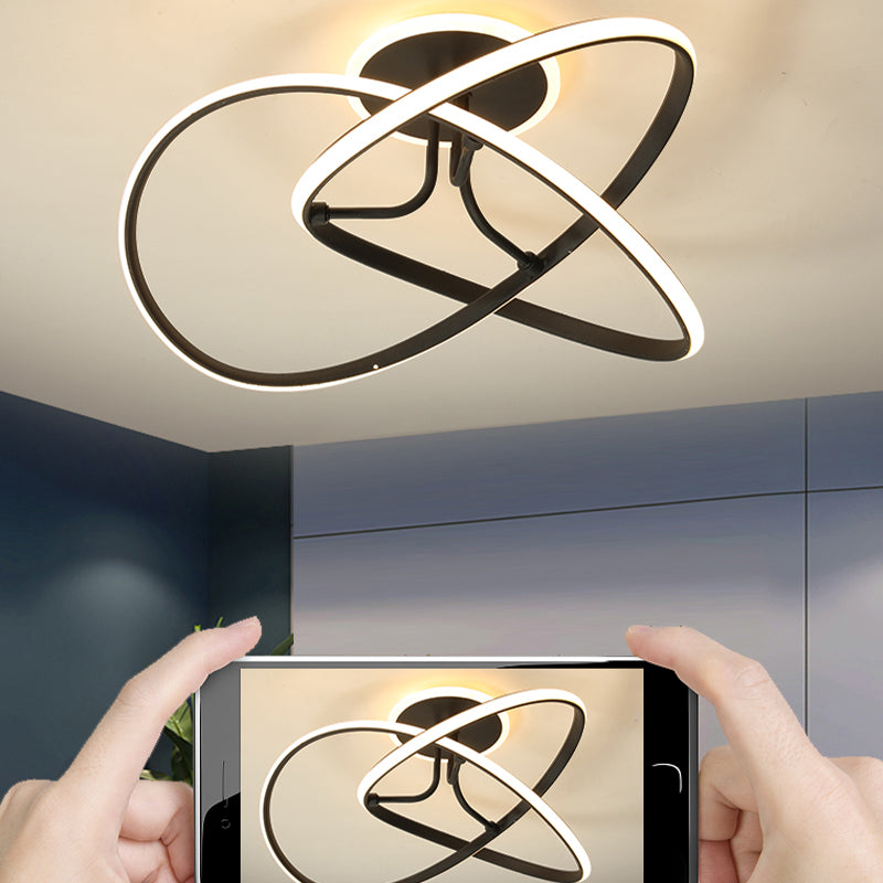 Nordic Metal Ceiling Light Linear LED Flush Mount Light for Living Room