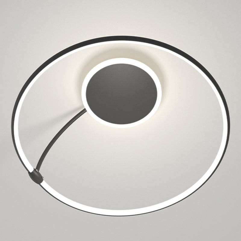 Nordic Metal Ceiling Light Circle 2 Lights Flush Mount Ceiling Light for Bedroom