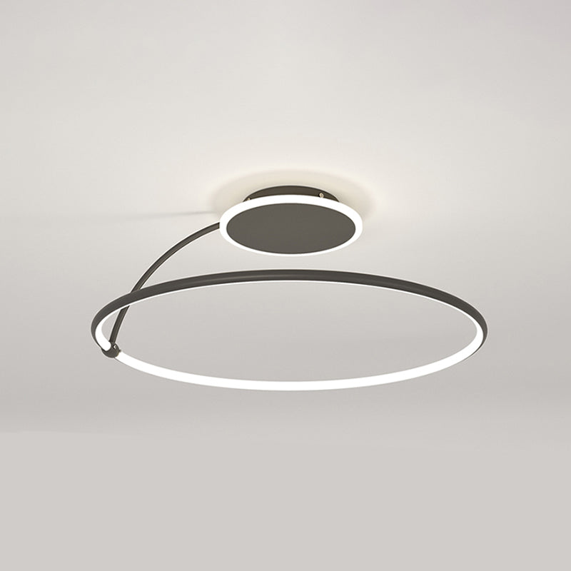 Nordic Metal Ceiling Light Circle 2 Lights Flush Mount Ceiling Light for Bedroom