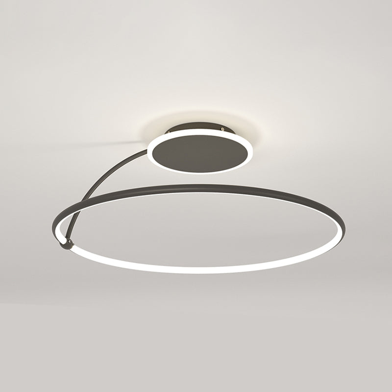 Nordic Metal Ceiling Light Circle 2 Lights Flush Mount Ceiling Light for Bedroom