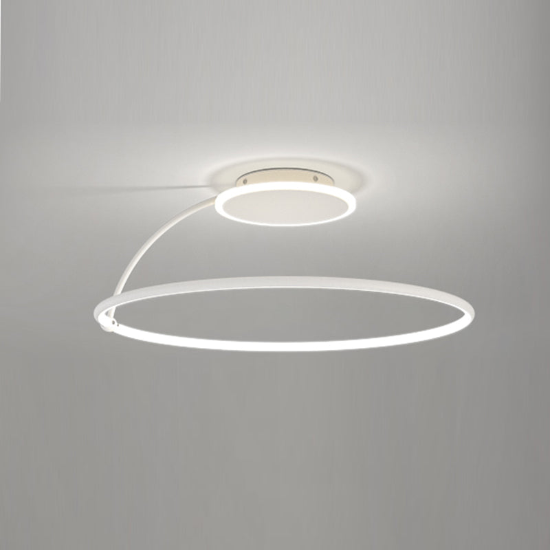 Nordic Metal Ceiling Light Circle 2 Lights Flush Mount Ceiling Light for Bedroom