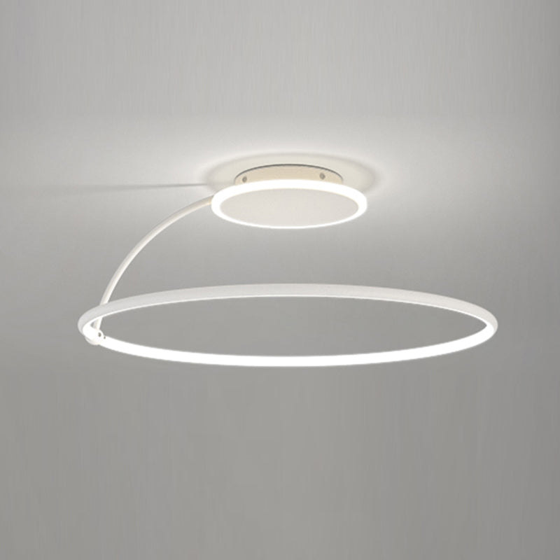 Nordic Metal Ceiling Light Circle 2 Lights Flush Mount Ceiling Light for Bedroom