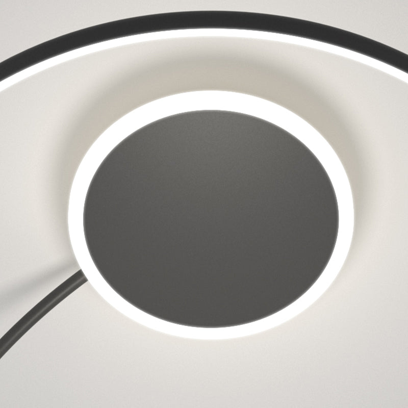 Nordic Metal Ceiling Light Circle 2 Lights Flush Mount Ceiling Light for Bedroom