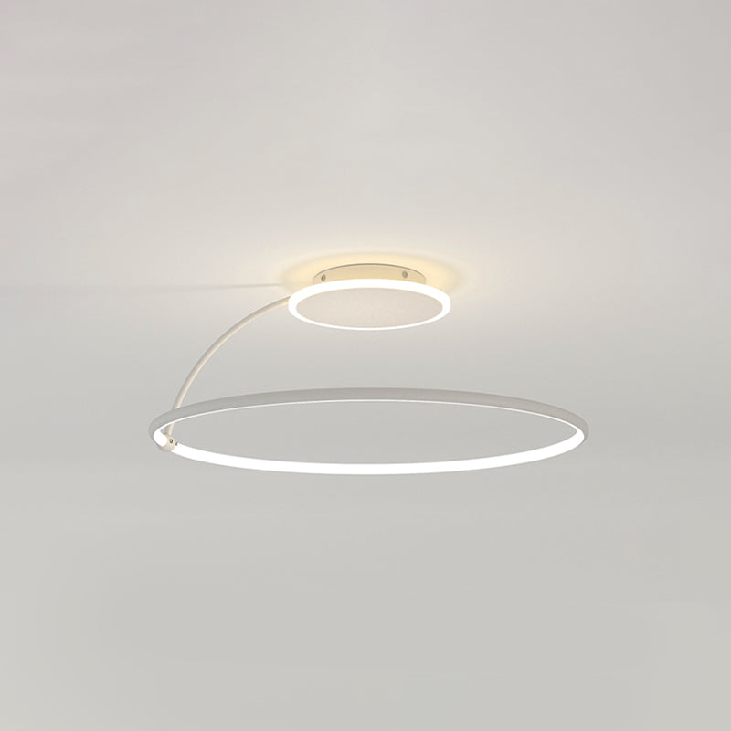 Nordic Metal Ceiling Light Circle 2 Lights Flush Mount Ceiling Light for Bedroom