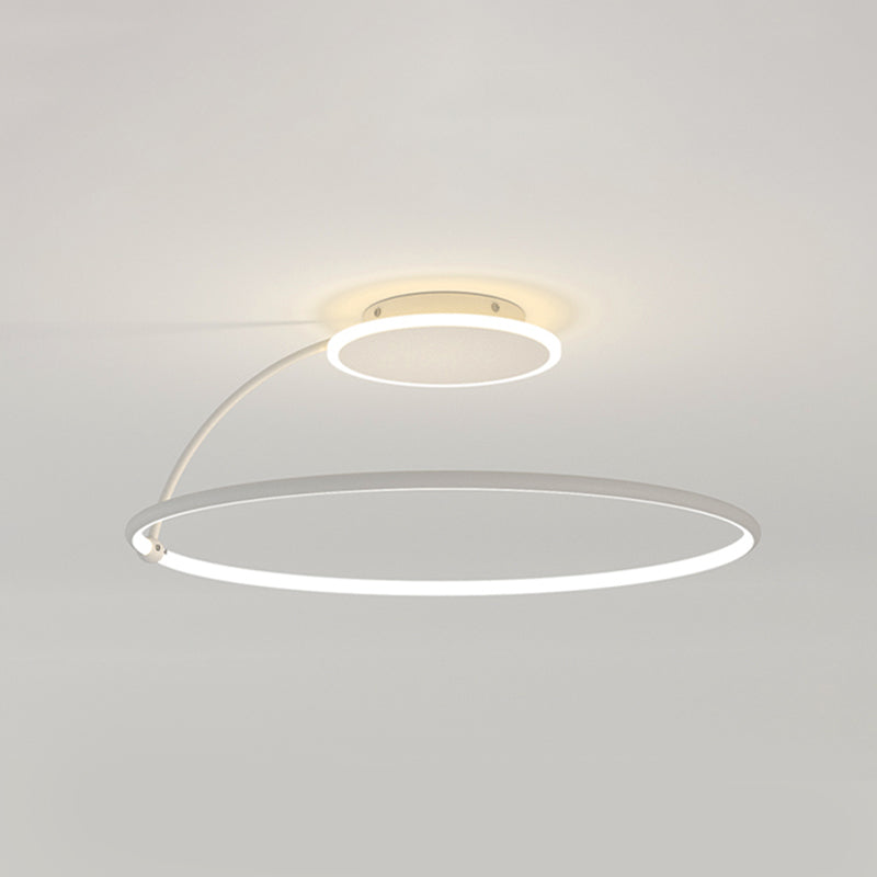 Nordic Metal Ceiling Light Circle 2 Lights Flush Mount Ceiling Light for Bedroom