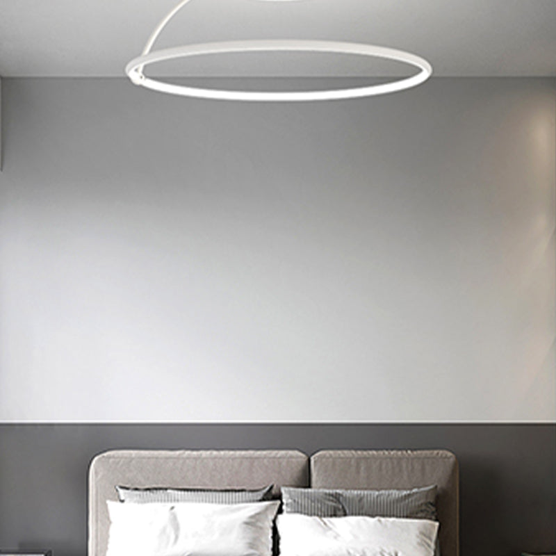 Nordic Metal Ceiling Light Circle 2 Lights Flush Mount Ceiling Light for Bedroom