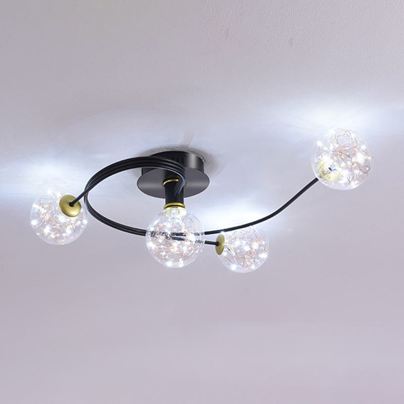 Forma de bola de vidrio al ras del techo de techo moderna luces múltiples iluminación de montaje al ras de color