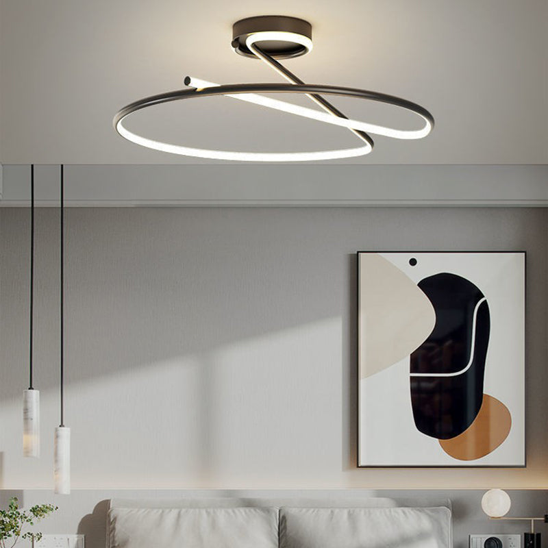 Linear Metal Ceiling Light Nordic LED Flush Mount Light for Living Room