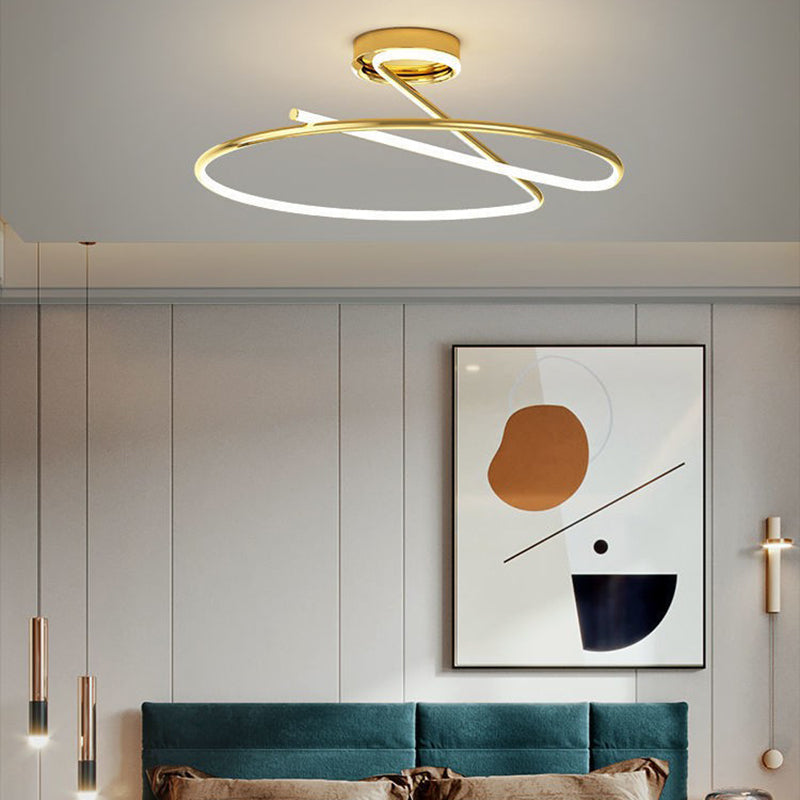 Linear Metal Ceiling Light Nordic LED Flush Mount Light for Living Room