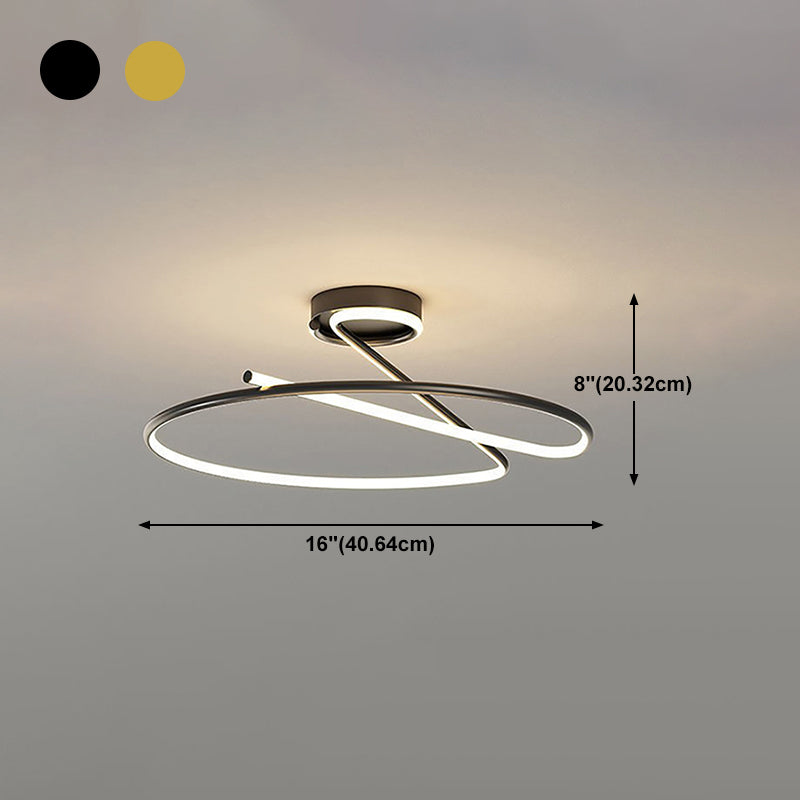 Linear Metal Ceiling Light Nordic LED Flush Mount Light for Living Room