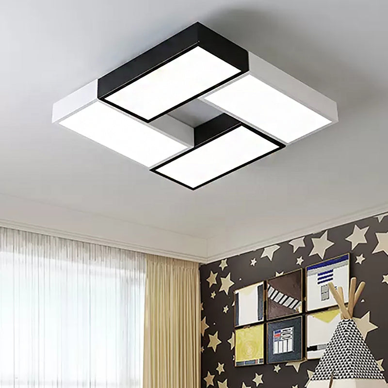 Game Room Square Ceiling Mount Light Acrylic Macaron Loft LED Ceiling Lamp