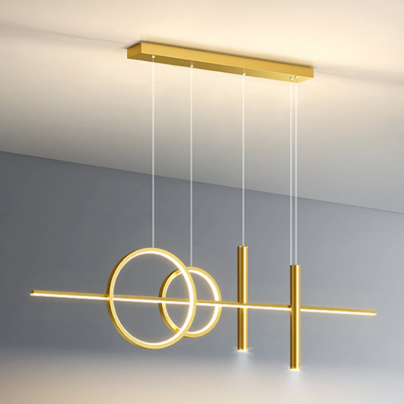 Modern Metal Track Light Multi-Head Restaurant Island Lighting Fixtures with Acrylic Shade