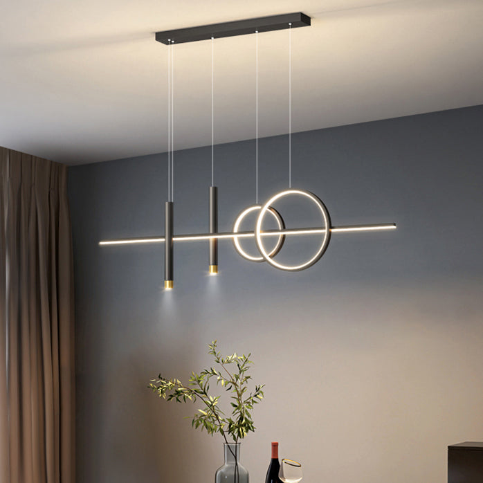 Modern Metal Track Light Multi-Head Restaurant Island Lighting Fixtures with Acrylic Shade