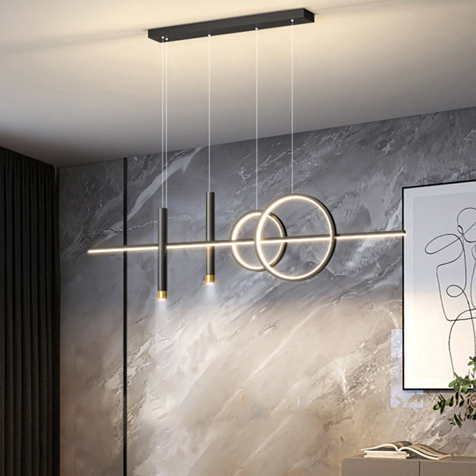 Modern Metal Track Light Multi-Head Restaurant Island Lighting Fixtures with Acrylic Shade