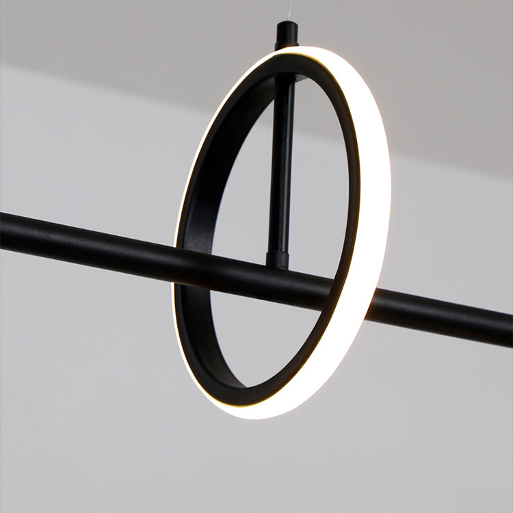 Modern Metal Track Lamp Multi-Head Restaurant Island Lighting Fixtures with Acrylic Shade