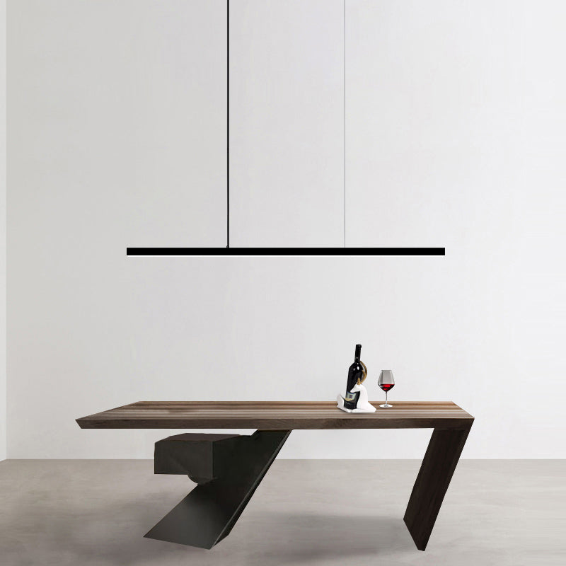 Modern Copper Island Lighting Fixtures Linear 1-Light Restaurant LED Suspension Lamp