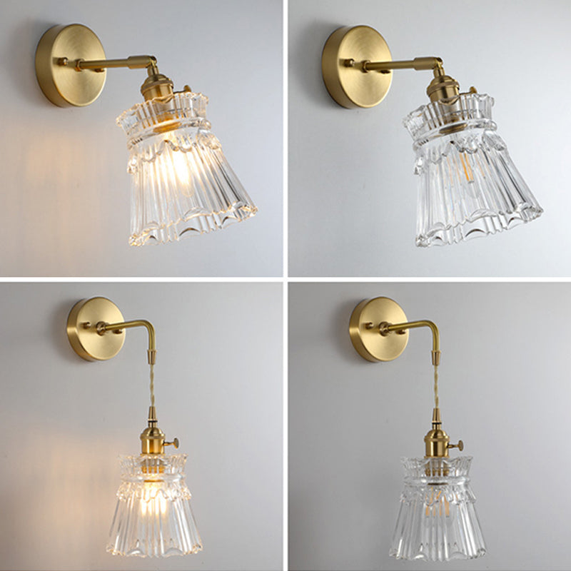 Glass Geometric Wall Sconces Industrial Style 1 Light Wall Mounted Lamps