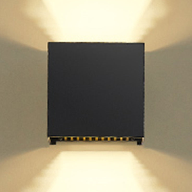 Square Shade Metal Wall Sconce Modern Style 2 Lights Wall Lighting Fixtures