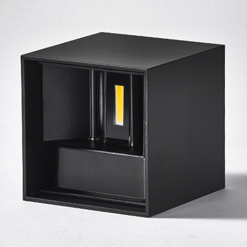 Square Shade Metal Wall Sconce Modern Style 2 Lights Wall Lighting Fixtures