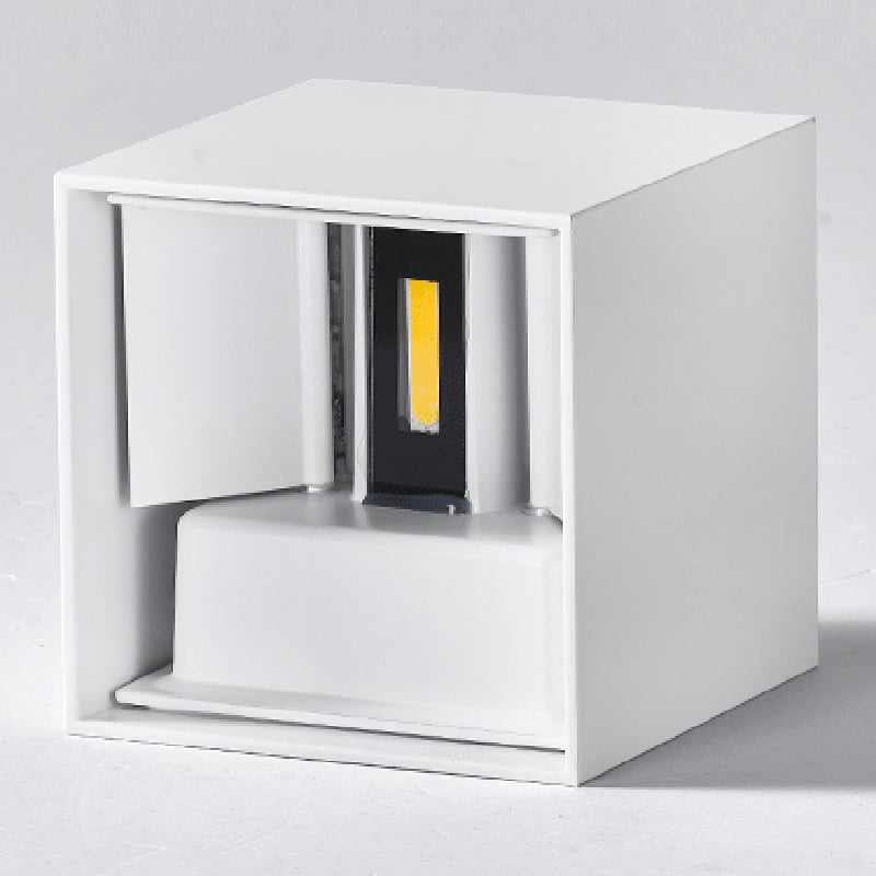 Square Shade Metal Wall Sconce Modern Style 2 Lights Wall Lighting Fixtures