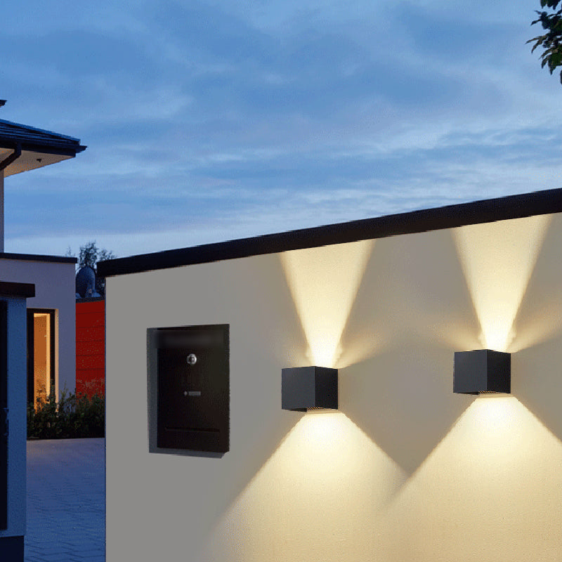 Square Shade Metal Wall Sconce Modern Style 2 Lights Wall Lighting Fixtures