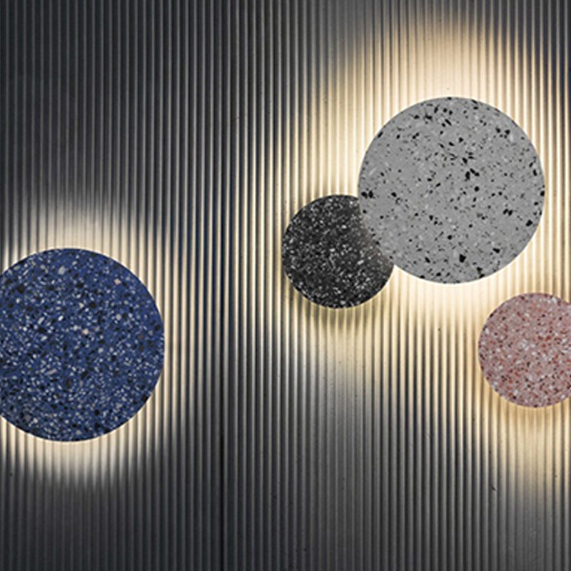 Modern Simple Stone Wall Light Colorful Marble Round Shape LED Wall Lamp for Living Room