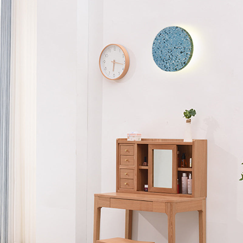 Modern Simple Stone Wall Light Colorful Marble Round Shape LED Wall Lamp for Living Room