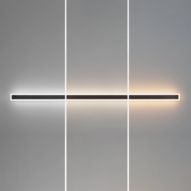 Metall lineare Formwandlicht moderne 1 leichte Wandmontageleuchte in Schwarz