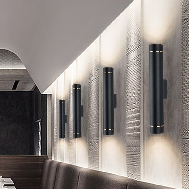 2 Lights Cylinder Wall Lights Modern Style Metal Wall Lighting Fixtures