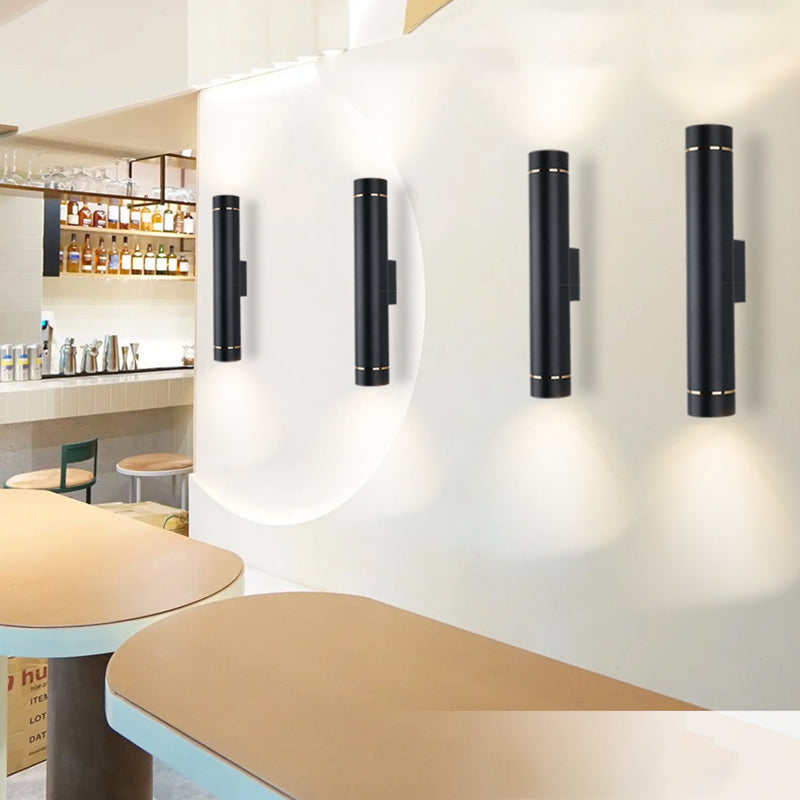 2 Lights Cylinder Wall Lights Modern Style Metal Wall Lighting Fixtures