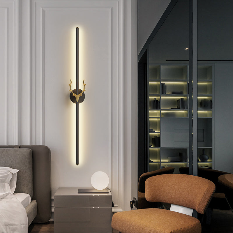 Metal Linear Shape Wall Mount Lighting Modern 1-Light Wall Mounted Light Fixture