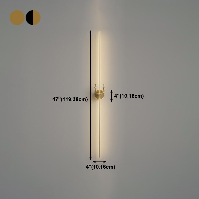 Metal Linear Shape Wall Mount Lighting Modern 1-Light Wall Mounted Light Fixture