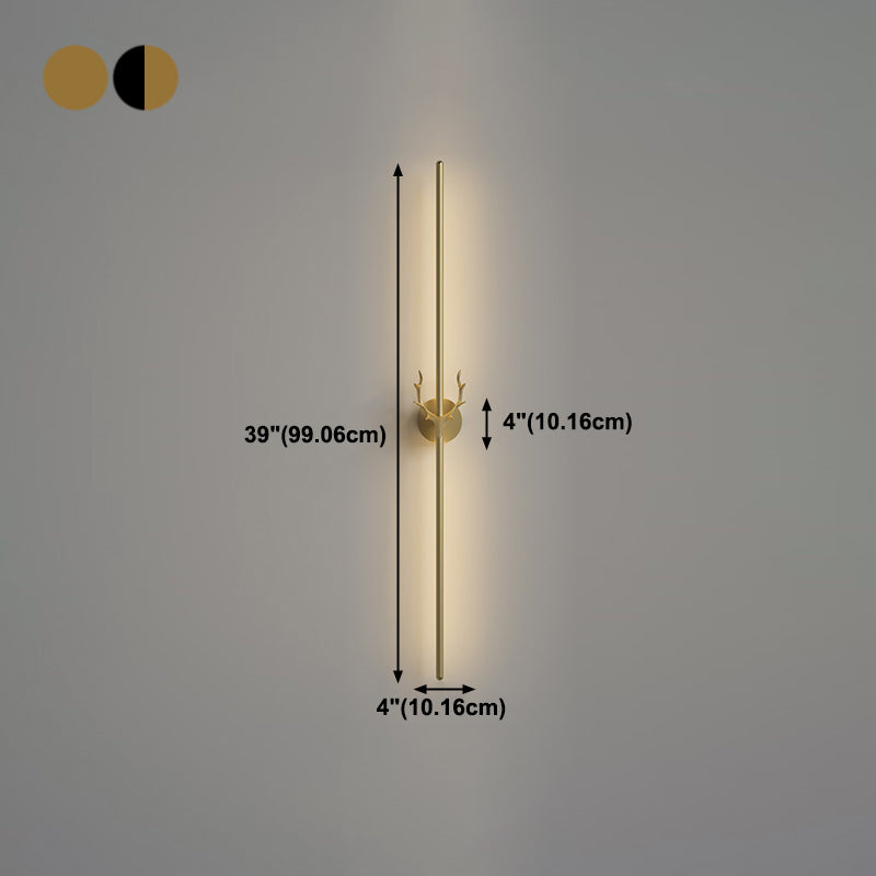 Metal Linear Shape Wall Mount Lighting Modern 1-Light Wall Mounted Light Fixture