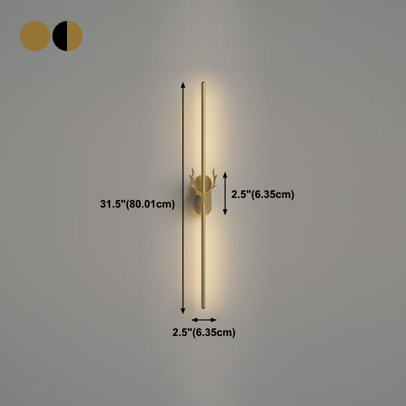 Metal Linear Shape Wall Mount Lighting Modern 1-Light Wall Mounted Light Fixture