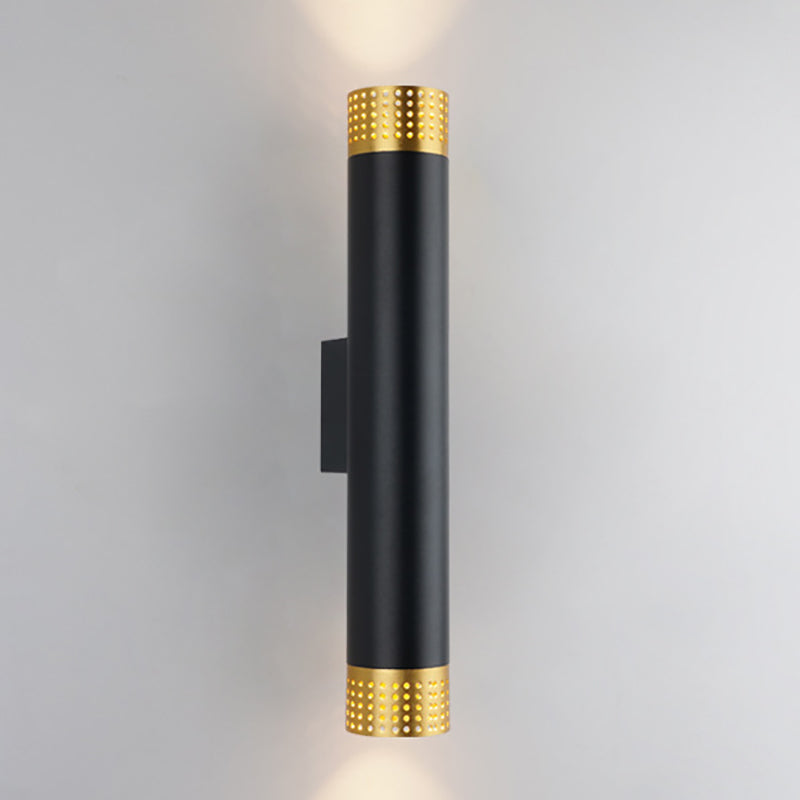 2 Lights Cylinder Wall Lights Modern Style Metal Wall Mounted Lamps