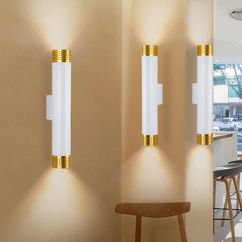 2 Lights Cylinder Wall Lights Modern Style Metal Wall Mounted Lamps