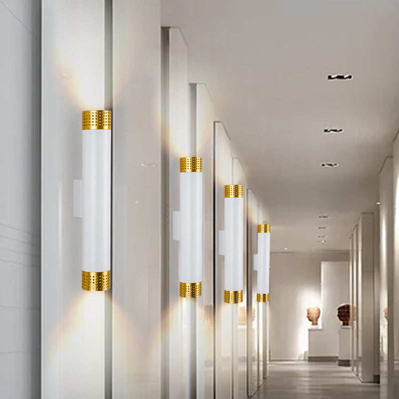 2 Lights Cylinder Wall Lights Modern Style Metal Wall Mounted Lamps