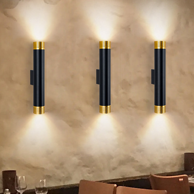 2 Lights Cylinder Wall Lights Modern Style Metal Wall Mounted Lamps