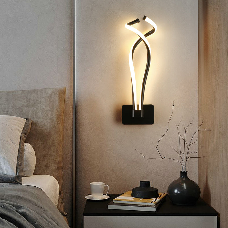 Contemporary Style Metal Wall Light Linear LED Wall Sconce for Living Room