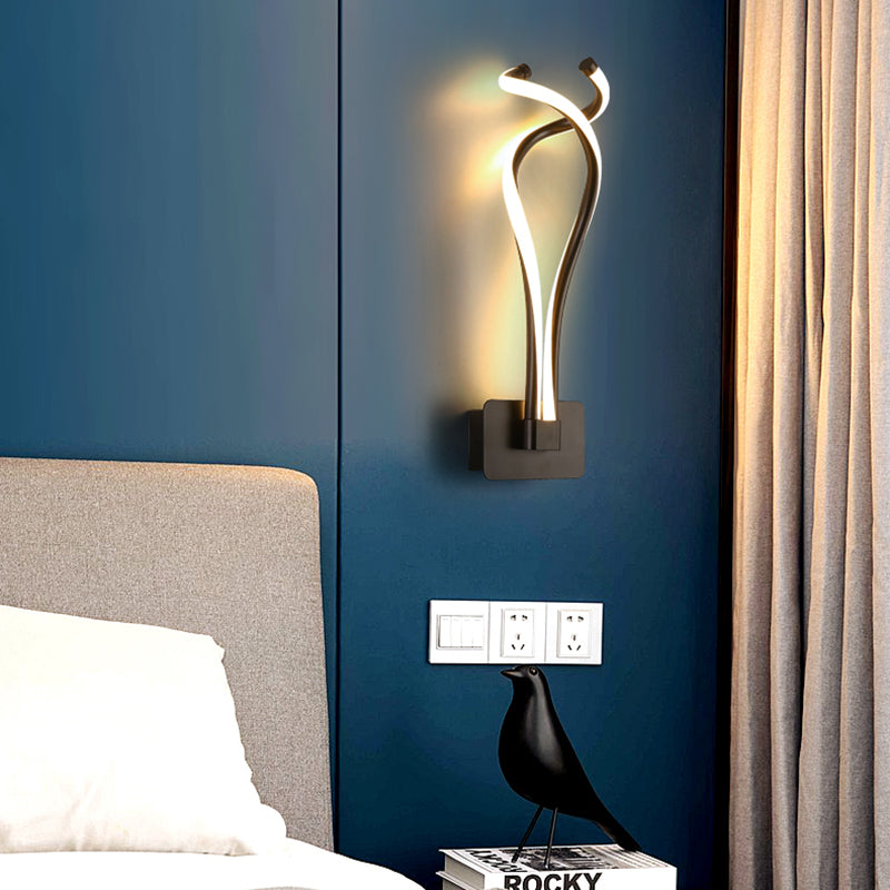 Contemporary Style Metal Wall Light Linear LED Wall Sconce for Living Room