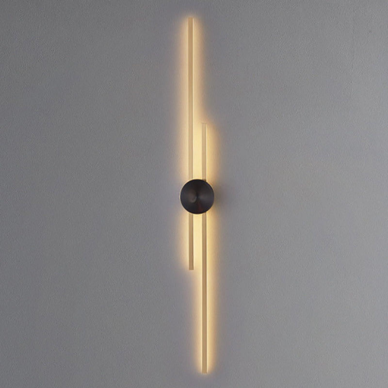 Contemporary Style Brass Wall Light Linear LED Wall Sconce for Bedroom