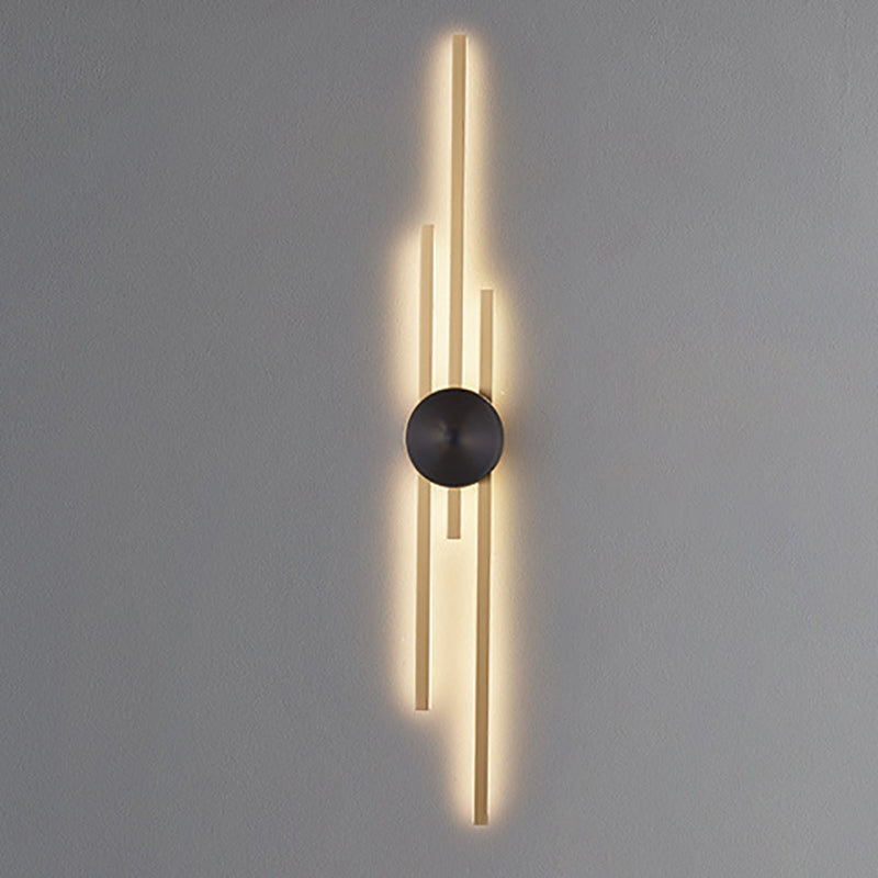 Contemporary Style Brass Wall Light Linear LED Wall Sconce for Bedroom