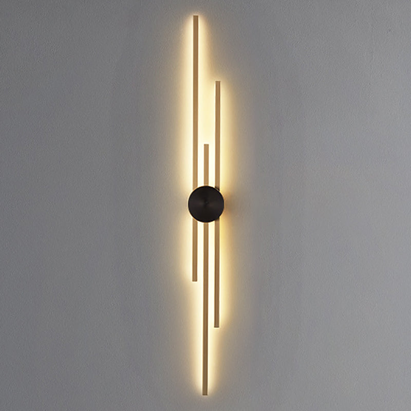 Contemporary Style Brass Wall Light Linear LED Wall Sconce for Bedroom